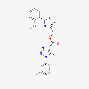 [2-(2-methoxyphenyl)-5-methyl-1,3-oxazol-4-yl]methyl 1-(3,4-dimethylphenyl)-5-methyl-1H-1,2,3-triazole-4-carboxylate