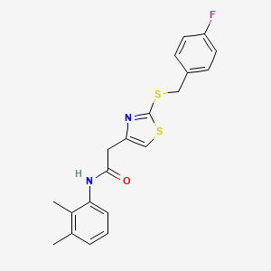 molecular formula C20H19FN2OS2 B2512809 N-(2,3-dimethylphenyl)-2-(2-((4-fluorobenzyl)thio)thiazol-4-yl)acetamide CAS No. 941984-57-2
