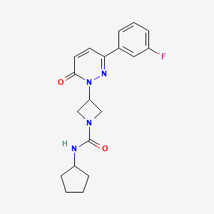 molecular formula C19H21FN4O2 B2512812 N-Cyclopentyl-3-[3-(3-fluorophenyl)-6-oxopyridazin-1-yl]azetidine-1-carboxamide CAS No. 2380176-88-3