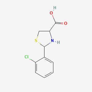 molecular formula C10H10ClNO2S B2512813 2-(2-Chlorophenyl)-1,3-thiazolidine-4-carboxylic acid CAS No. 72678-81-0