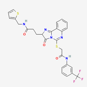 3-{3-oxo-5-[({[3-(trifluoromethyl)phenyl]carbamoyl}methyl)sulfanyl]-2H,3H-imidazo[1,2-c]quinazolin-2-yl}-N-[(thiophen-2-yl)methyl]propanamide