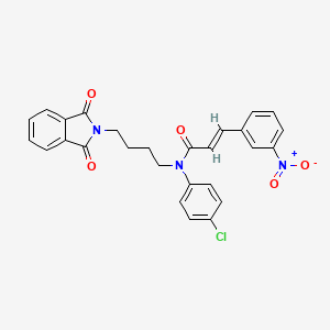 (E)-N-(4-chlorophenyl)-N-(4-(1,3-dioxoisoindolin-2-yl)butyl)-3-(3-nitrophenyl)acrylamide