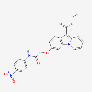 molecular formula C23H19N3O6 B2512823 3-[2-(4-硝基苯胺基)-2-氧代乙氧基]吡啶并[1,2-a]吲哚-10-羧酸乙酯 CAS No. 339107-00-5
