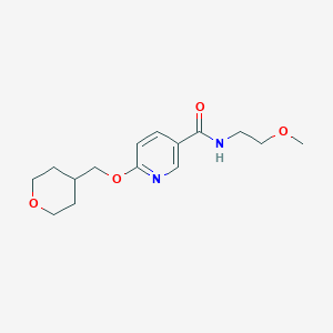 molecular formula C15H22N2O4 B2512825 N-(2-methoxyethyl)-6-((tetrahydro-2H-pyran-4-yl)methoxy)nicotinamide CAS No. 2034295-54-8