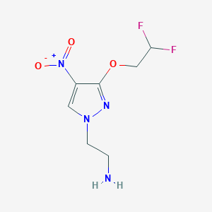 molecular formula C7H10F2N4O3 B2512829 2-[3-(2,2-difluoroethoxy)-4-nitro-1H-pyrazol-1-yl]ethanamine CAS No. 1856102-52-7