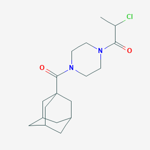 molecular formula C18H27ClN2O2 B2512830 1-[4-(Adamantane-1-carbonyl)piperazin-1-yl]-2-chloropropan-1-one CAS No. 1795912-88-7