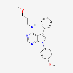 molecular formula C23H24N4O2 B2512838 7-(4-methoxyphenyl)-N-(3-methoxypropyl)-5-phenyl-7H-pyrrolo[2,3-d]pyrimidin-4-amine CAS No. 477227-58-0