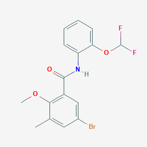 molecular formula C16H14BrF2NO3 B251284 5-bromo-N-[2-(difluoromethoxy)phenyl]-2-methoxy-3-methylbenzamide 