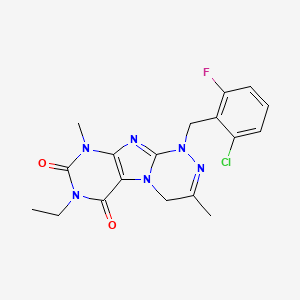 molecular formula C18H18ClFN6O2 B2512842 1-[(2-chloro-6-fluorophenyl)methyl]-7-ethyl-3,9-dimethyl-4H-purino[8,7-c][1,2,4]triazine-6,8-dione CAS No. 919020-43-2