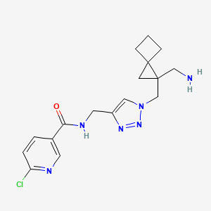 N-[[1-[[2-(Aminomethyl)spiro[2.3]hexan-2-yl]methyl]triazol-4-yl]methyl]-6-chloropyridine-3-carboxamide