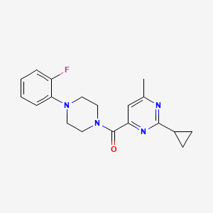 molecular formula C19H21FN4O B2512857 (2-Cyclopropyl-6-methylpyrimidin-4-yl)-[4-(2-fluorophenyl)piperazin-1-yl]methanone CAS No. 2415554-11-7