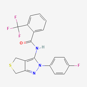 N-[2-(4-fluorophenyl)-4,6-dihydrothieno[3,4-c]pyrazol-3-yl]-2-(trifluoromethyl)benzamide