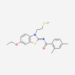 molecular formula C21H24N2O2S2 B2512864 (Z)-N-(6-ethoxy-3-(2-(methylthio)ethyl)benzo[d]thiazol-2(3H)-ylidene)-2,4-dimethylbenzamide CAS No. 1007056-11-2