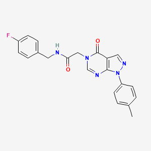 molecular formula C21H18FN5O2 B2512877 N-(4-氟苄基)-2-(4-氧代-1-(对甲苯基)-1H-吡唑并[3,4-d]嘧啶-5(4H)-基)乙酰胺 CAS No. 863446-80-4