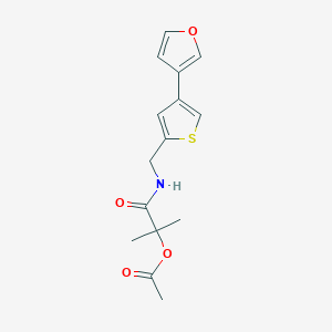 molecular formula C15H17NO4S B2512882 [1-[[4-(呋喃-3-基)噻吩-2-基]甲基氨基]-2-甲基-1-氧代丙烷-2-基]乙酸酯 CAS No. 2379972-99-1