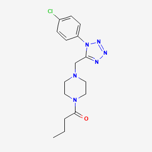 molecular formula C16H21ClN6O B2512890 1-(4-((1-(4-chlorophenyl)-1H-tetrazol-5-yl)methyl)piperazin-1-yl)butan-1-one CAS No. 1049454-61-6