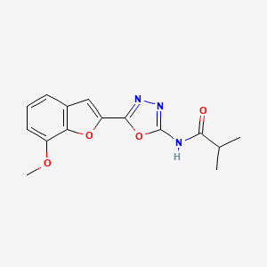 molecular formula C15H15N3O4 B2512894 N-(5-(7-methoxybenzofuran-2-yl)-1,3,4-oxadiazol-2-yl)isobutyramide CAS No. 921991-71-1
