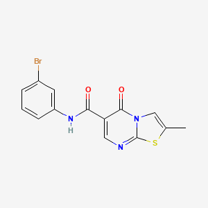 molecular formula C14H10BrN3O2S B2512895 N-(3-溴苯基)-2-甲基-5-氧代-5H-噻唑并[3,2-a]嘧啶-6-甲酰胺 CAS No. 896338-67-3