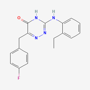 molecular formula C18H17FN4O B2512909 3-((2-ethylphenyl)amino)-6-(4-fluorobenzyl)-1,2,4-triazin-5(4H)-one CAS No. 905764-91-2