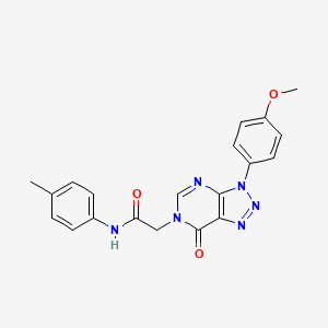 molecular formula C20H18N6O3 B2512918 2-(3-(4-methoxyphenyl)-7-oxo-3H-[1,2,3]triazolo[4,5-d]pyrimidin-6(7H)-yl)-N-(p-tolyl)acetamide CAS No. 847386-76-9