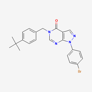 molecular formula C22H21BrN4O B2512924 1-(4-溴苯基)-5-(4-叔丁基苄基)-1,5-二氢-4H-吡唑并[3,4-d]嘧啶-4-酮 CAS No. 1326847-74-8