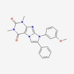 molecular formula C22H19N5O3 B2512931 8-(3-methoxyphenyl)-1,3-dimethyl-7-phenyl-1H-imidazo[2,1-f]purine-2,4(3H,8H)-dione CAS No. 845626-83-7