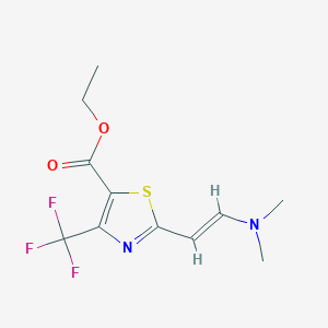 molecular formula C11H13F3N2O2S B2512933 2-[(E)-2-(二甲氨基)乙烯基]-4-(三氟甲基)-1,3-噻唑-5-羧酸乙酯 CAS No. 339026-73-2