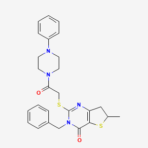3-Benzyl-6-methyl-2-[2-oxo-2-(4-phenylpiperazin-1-yl)ethyl]sulfanyl-6,7-dihydrothieno[3,2-d]pyrimidin-4-one