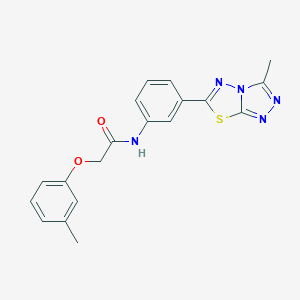 molecular formula C19H17N5O2S B251294 2-(3-methylphenoxy)-N-[3-(3-methyl[1,2,4]triazolo[3,4-b][1,3,4]thiadiazol-6-yl)phenyl]acetamide 