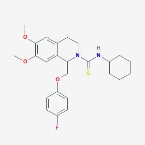 N-cyclohexyl-1-((4-fluorophenoxy)methyl)-6,7-dimethoxy-3,4-dihydroisoquinoline-2(1H)-carbothioamide