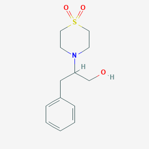 molecular formula C13H19NO3S B2512944 2-(1,1-Dioxidothiomorpholin-4-yl)-3-phenylpropan-1-ol CAS No. 338749-36-3