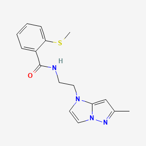 molecular formula C16H18N4OS B2512952 N-(2-(6-甲基-1H-咪唑并[1,2-b]吡唑-1-基)乙基)-2-(甲硫基)苯甲酰胺 CAS No. 2034238-21-4