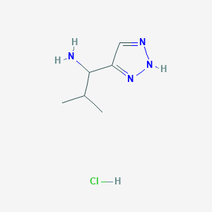 molecular formula C6H13ClN4 B2512955 2-Methyl-1-(2H-triazol-4-yl)propan-1-amine;hydrochloride CAS No. 2375259-02-0