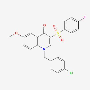 1-[(4-Chlorophenyl)methyl]-3-(4-fluorophenyl)sulfonyl-6-methoxyquinolin-4-one