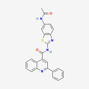 N-(6-acetamido-1,3-benzothiazol-2-yl)-2-phenylquinoline-4-carboxamide