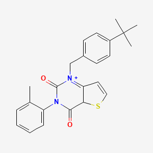 molecular formula C24H24N2O2S B2512967 1-[(4-tert-butylphenyl)methyl]-3-(2-methylphenyl)-1H,2H,3H,4H-thieno[3,2-d]pyrimidine-2,4-dione CAS No. 1326833-27-5