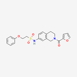 molecular formula C22H22N2O5S B2512971 N-(2-(furan-2-carbonyl)-1,2,3,4-tetrahydroisoquinolin-7-yl)-2-phenoxyethanesulfonamide CAS No. 1428350-82-6