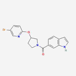 molecular formula C18H16BrN3O2 B2512977 (3-((5-溴吡啶-2-基)氧)吡咯烷-1-基)(1H-吲哚-6-基)甲酮 CAS No. 1904353-05-4