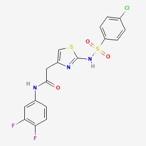 molecular formula C17H12ClF2N3O3S2 B2512979 2-(2-(4-氯苯磺酰胺)噻唑-4-基)-N-(3,4-二氟苯基)乙酰胺 CAS No. 922021-55-4