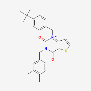 molecular formula C26H28N2O2S B2512992 1-[(4-tert-butylphenyl)methyl]-3-[(3,4-dimethylphenyl)methyl]-1H,2H,3H,4H-thieno[3,2-d]pyrimidine-2,4-dione CAS No. 2320859-88-7