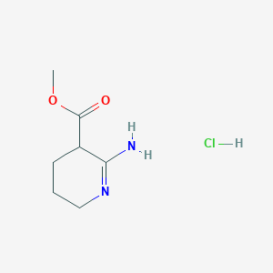 molecular formula C7H13ClN2O2 B2512994 Methyl 2-amino-3,4,5,6-tetrahydropyridine-3-carboxylate hydrochloride CAS No. 147359-12-4