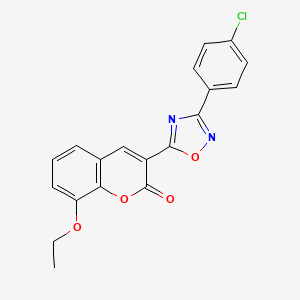 molecular formula C19H13ClN2O4 B2513004 3-[3-(4-chlorophenyl)-1,2,4-oxadiazol-5-yl]-8-ethoxy-2H-chromen-2-one CAS No. 892755-67-8