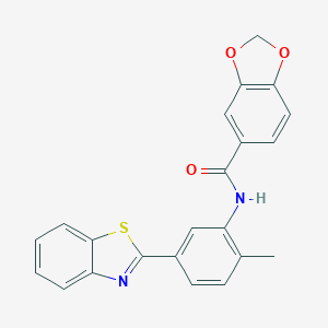 N-[5-(1,3-benzothiazol-2-yl)-2-methylphenyl]-1,3-benzodioxole-5-carboxamide