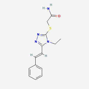 2-({4-ethyl-5-[(E)-2-phenylethenyl]-4H-1,2,4-triazol-3-yl}sulfanyl)acetamide