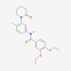 molecular formula C23H28N2O4 B2513022 3,4-二乙氧基-N-(4-甲基-3-(2-氧代哌啶-1-基)苯基)苯甲酰胺 CAS No. 942014-15-5