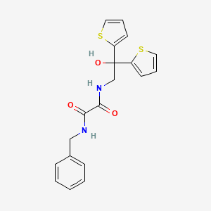 molecular formula C19H18N2O3S2 B2513026 N1-苄基-N2-(2-羟基-2,2-二(噻吩-2-基)乙基)草酰胺 CAS No. 2034585-32-3