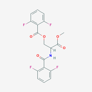 molecular formula C18H13F4NO5 B2513027 2-[(2,6-Difluorobenzoyl)amino]-3-methoxy-3-oxopropyl 2,6-difluorobenzenecarboxylate CAS No. 1396971-90-6