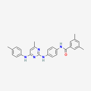molecular formula C27H27N5O B2513029 3,5-dimethyl-N-[4-({4-methyl-6-[(4-methylphenyl)amino]pyrimidin-2-yl}amino)phenyl]benzamide CAS No. 923244-76-2