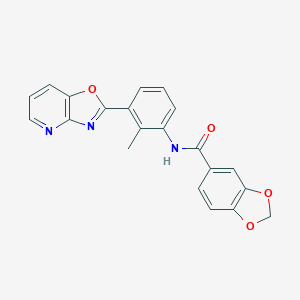 N-(2-methyl-3-[1,3]oxazolo[4,5-b]pyridin-2-ylphenyl)-1,3-benzodioxole-5-carboxamide