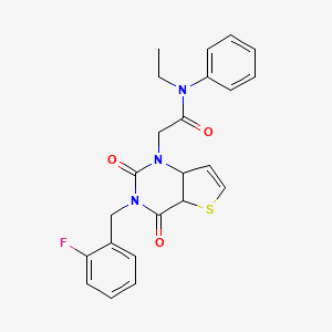 molecular formula C23H20FN3O3S B2513030 N-ethyl-2-{3-[(2-fluorophenyl)methyl]-2,4-dioxo-1H,2H,3H,4H-thieno[3,2-d]pyrimidin-1-yl}-N-phenylacetamide CAS No. 1252901-67-9